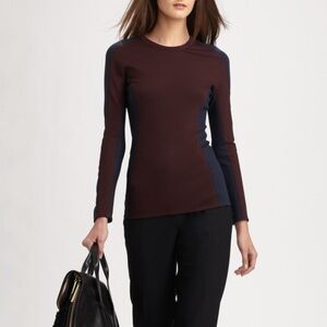 3.1 Phillip Lim Shadow Colorblock Top Long Sleeves